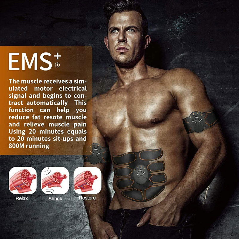 Fitness Belt Abs Stimulator Muscle Training Fitness Workout Equipment Ab Core Toner Belt for Abdominal/Arm/Leg for Home Use Black