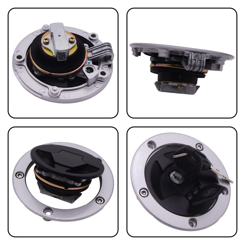 RUIAN CNC Aluminum Motorcycle Fuel Gas Cap Tank Cover Lock for Kawasaki ER-6F Ninja 650, Pack of 6 Black