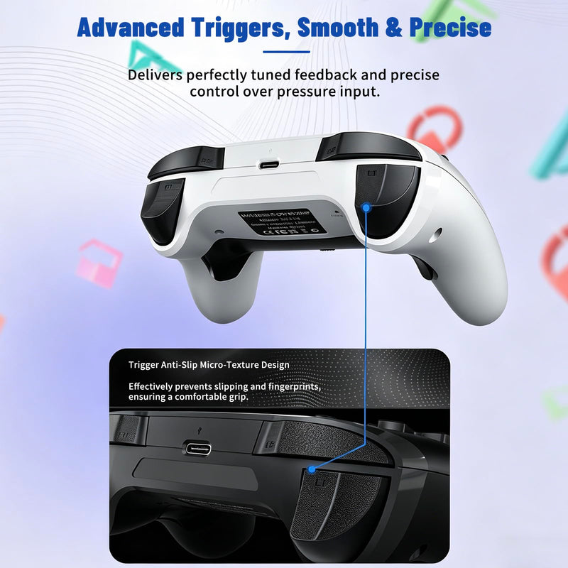 Jersonn Wireless Controller Compatible with PS4/Pro/Slim/PC, with Dual Vibration, 1200mAh Battery, 6-Axis Motion Sensor, Built-in Speaker & 3.5mm Headphone Jack, Charging Cable (Black) Black