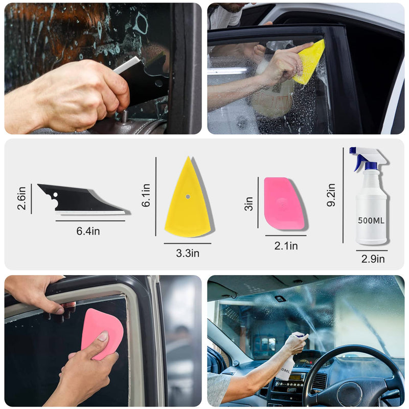 9 Pcs Vehicle Car Window Tint Application Tools Kit Glass Protective Film Installing Tool Car Window Film Squeegee Auto Vinyl Wrap Installation Kit for Vinyl (9)