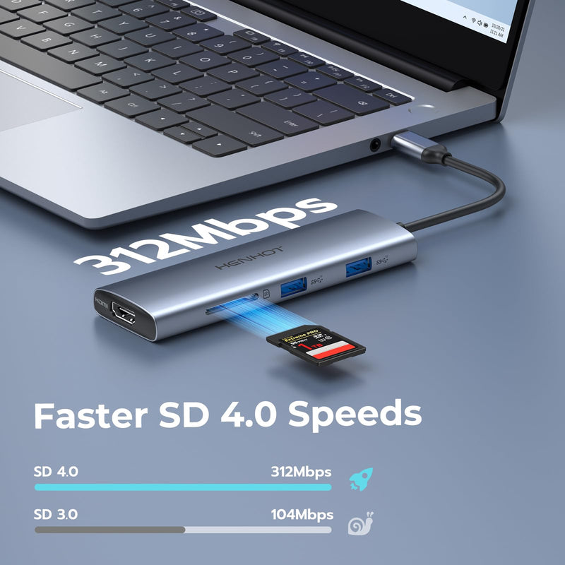 Versatile USB C Video Hub 3 Monitors Docking Station with DP Alt Dual 4K@30Hz, HDMI, 100W PD, 10Gbps*6Ports, SD 4.0, Laptop Docking Station for Dell, HP, ASUS, Steam Deck, Rog Ally, Legion Go,Samsung 8 IN 1