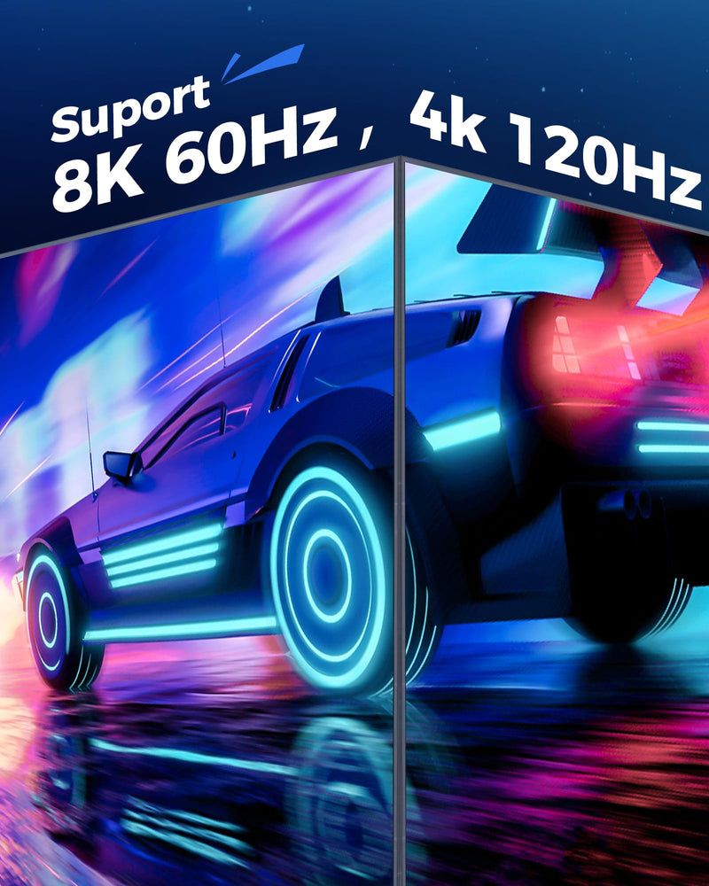 Cratree HDMI Cable 20FT Long - 8K HDMI 48Gbps High-Speed HDMI Braided,8K 60Hz 4K120Hz,HDCP 2.2&2.3, HDMI Cord Compatible with TV/PS4 /PS5 20 FT