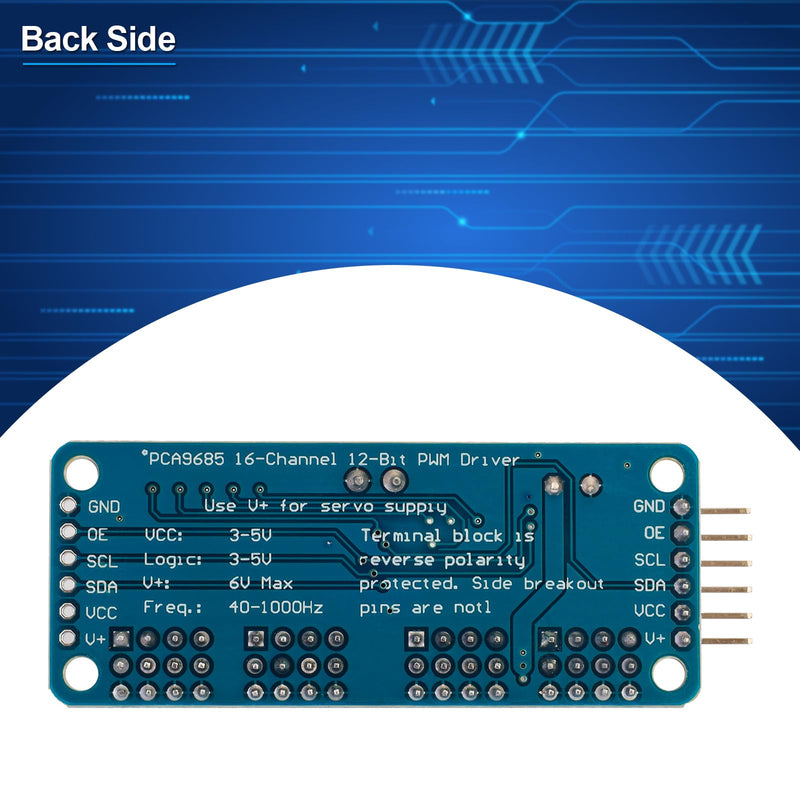 MakerFocus 2pcs PCA9685 16 Channel PWM Servo Motor Driver Board I2C IIC Interface 12 Bit Resolution for Arduino, Raspberry Pi, Robot