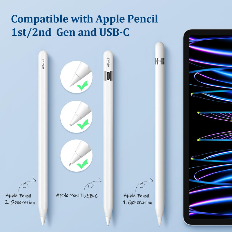 Upgraded Replacement Tips for Apple Pencil 2nd Generation/1st Gen/USB-C & Apple Pencil Pro - Metal Apple Pencil Tips for Precise Control - Pen Nibs Accessories for Apple iPad Pro Pencil (4 Pack)