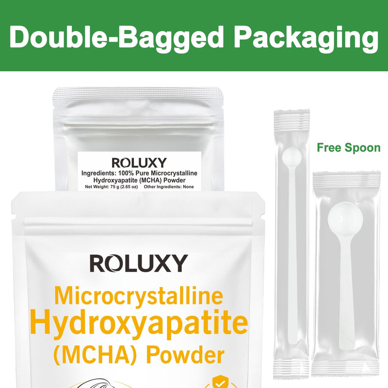 100% Pure Microcrystalline Hydroxyapatite Powder 75g (2.65 oz) | Non-Nano Micro crystalline hydroxyapatite Powder for Teeth | DIY Formulations | unflavored Mcha Crystals 75g (2.65oz)