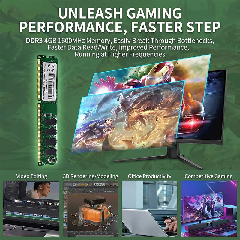 Desktop 4G Memory Module DDR3 Fully Compatible with Desktop Computer Memory Modules, Frequency 1600MHz