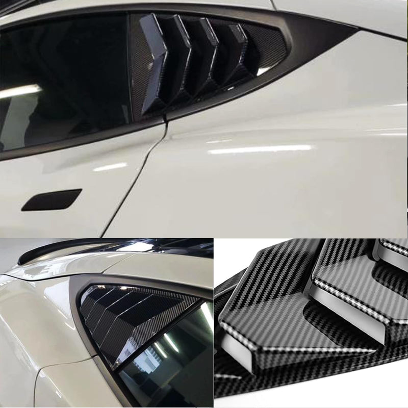 YHCDSEA for Tesla Model S Rear Side Window Covers Louvers Sport Style Cool Exterior Decoration fit Tesla Model S 2017-2024 Accessories (Glossy Carbon Fiber Pattern) Glossy Carbon Fiber Pattern