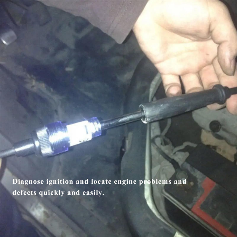 Inline Spark Plug Tester, Plug in Straight Boot Motor Engine Ignition Lawnmower Checker, Universal Armature Diagnostic Detector Test Light for Check Ignition System