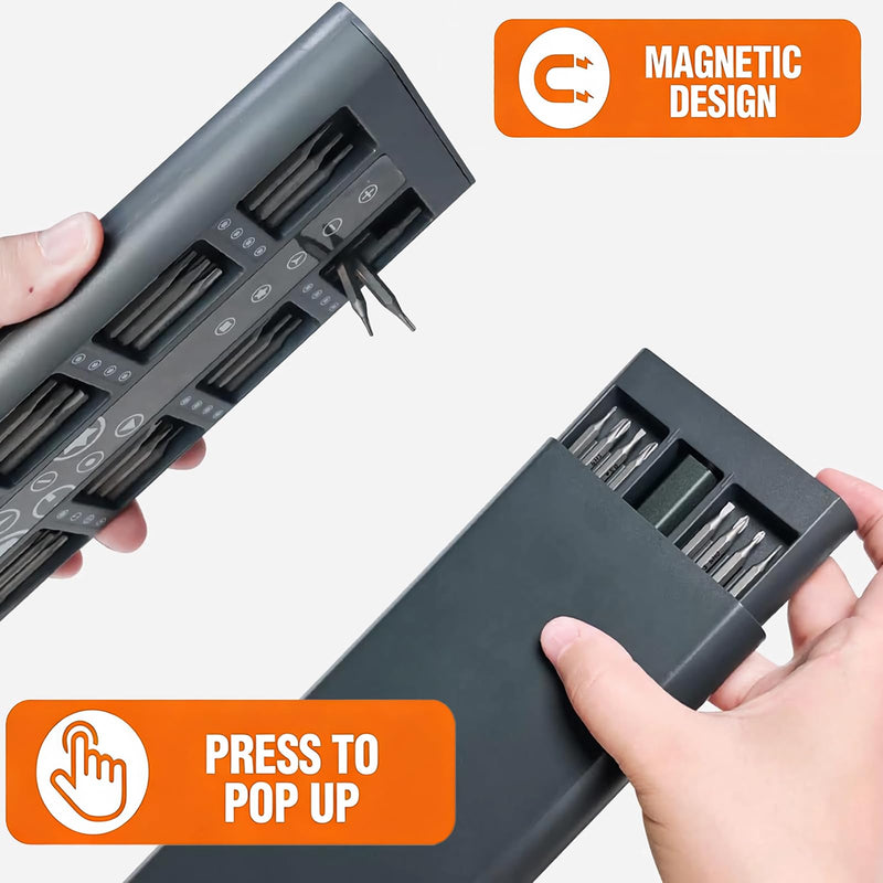 Small Electric Screwdriver Set with Case, 5 Adjustable Power Digital Torque Screwdriver, 4 LED Light, Cordless Mini Screw Driver for iPhone PC Computer Watch Laptop Repair Tool Kit