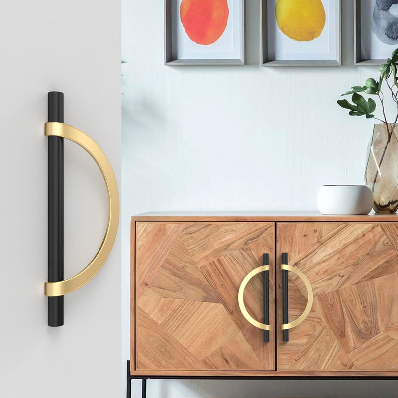 10 Pack Black Brushed Gold Cabinet Pulls 3-3/4 Inch(96MM) Hole Centers Kitchen Cabinet Handles Hardware Kitchen Handles for Cabinets Cupboard Handles Drawer Pulls 3-3/4" Hole Center 10 Pack Black & Gold