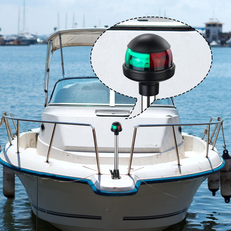 Boat Navigation Lights,Bow Lights for Boats LED,Bi-Color Light Pole Removable 2 Pin Plug-in Mount Base,DC12V 12 Inches