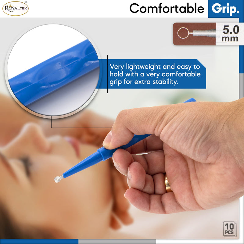 Sterile Disposable Dermal Curettes, Easy Peel Packing - Box of 10 (5.00 mm) 5.00 mm