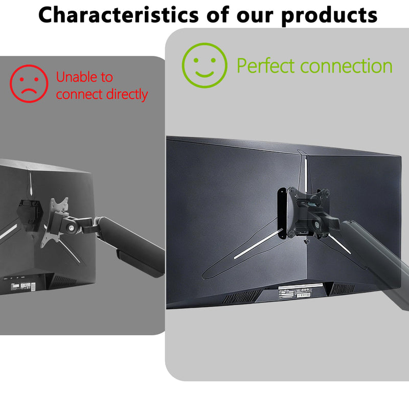 C355B-QUN168 VESA Adapter Compatible with Sceptre 35",MONOPRICE 35" Monitor | (Fits C355W-3440UN,C355B-3440UN1,C355B-QUN168,V3L6W Zero-G)–75x75 to 100x100 Wall Mount Bracket
