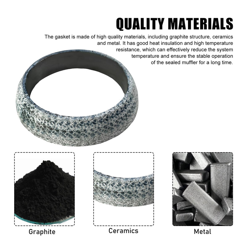 ID 65mm Car Exhaust Gasket, Graphite Construction Exhaust Donut Gaskets Seal Muffler Ring, Leakproof Exhausts Pipe Manifold Gaskets Muffler Gasket Replacement for RV SUV Truck 1 PCS