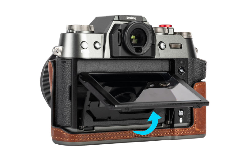 SMALLRIG Half Leather Case Kit for FUJIFILM X-T50 with Shoulder Strap | Style Camera Case with Aluminum Alloy Frame Brown