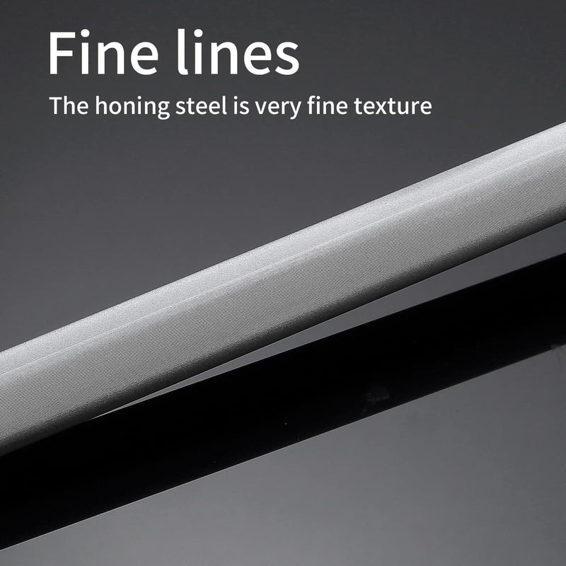 Honing Steel 12 inch Professional Knife Sharpener Honing Rod, Fine Lines, High Carbon Steel, High hardness, Knife Sharpening Steel Round