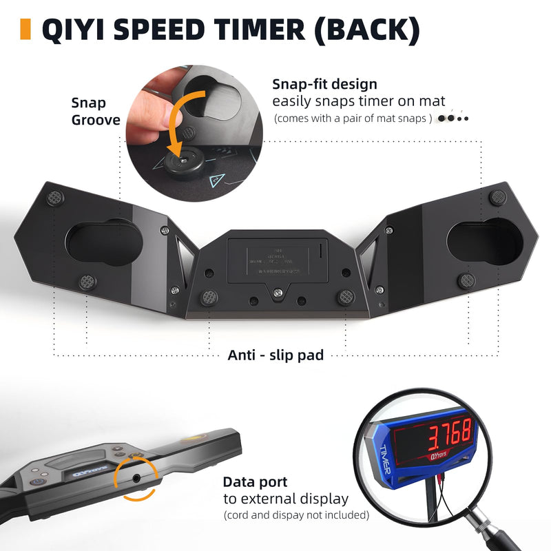Professional Speed Cube Timer,Touch Control Timer with Display,Cube Race Stack Competition a Great Gift for Boys and Girls Black