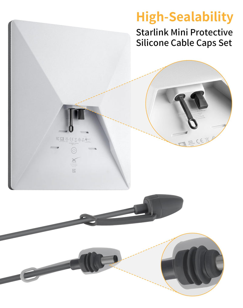 Starlink Mini Silicone Cable Caps Set Protect Cable Cover,Waterproof, 5 Pcs | Dustproof Starlink Mini Cable Sleeves: Cable Plug Protective Caps and Power Port Plug Caps for Starlink Mini，Highly Sealed