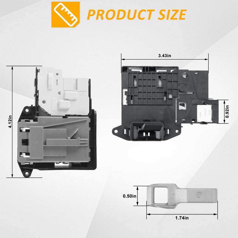 EBF61315802 Washer Door Lock Switch with MFG63099101 Strike for L.G Washer WM4000HWA WM3770HVA WM3080CW WM3670HVA WM3500CW WM8000HVA WM3600HVA by TOMOON