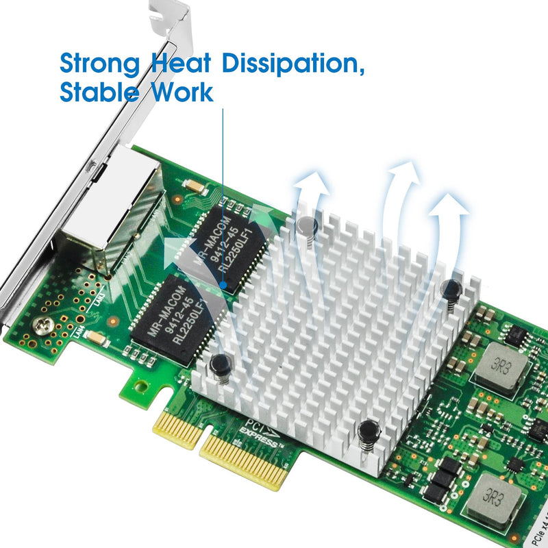 Gigabit Network Card,Dual-Ports RJ45 Copper Ethernet Adapter,with Intel I350-T2 Chip,PCI-Express v2.1 X4 NIC Support Windows/Windows Server/Linux/VMware,Compare to Intel I350-AM2 Intel I350 (2x RJ45)