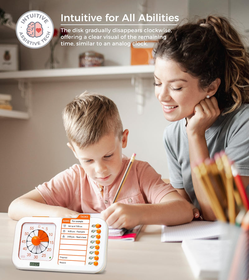 3 in 1 Visual ADHD Timer for Kids with Planning Board, Task Timer, Chore Chart & Visual Schedule Planner, Autism & ADHD Tools with Checklist for Classroom, Homeschool, Home