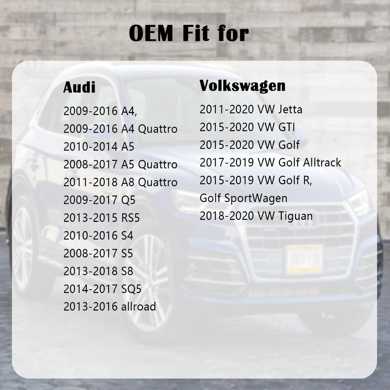 Gas Cap, Fuel Cap for 2011-2020 Volkswagen VW Audi Jetta GTI Golf Alltrack Golf R Golf SportWagen Tiguan A4 A4 Quattro A5 A5 Quattro A8 Quattro Q5 RS5 S4 S5 S8 SQ5 Allroad, 5C0-201-550-T, 8K0201550C