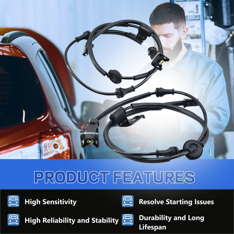 Rear Left & Right ABS Wheel Speed Sensor Fit for Kia 2014-2019 Soul, 2015-2019 Soul EV - Rear Left Driver Side # 91920B2000, 91920B2100