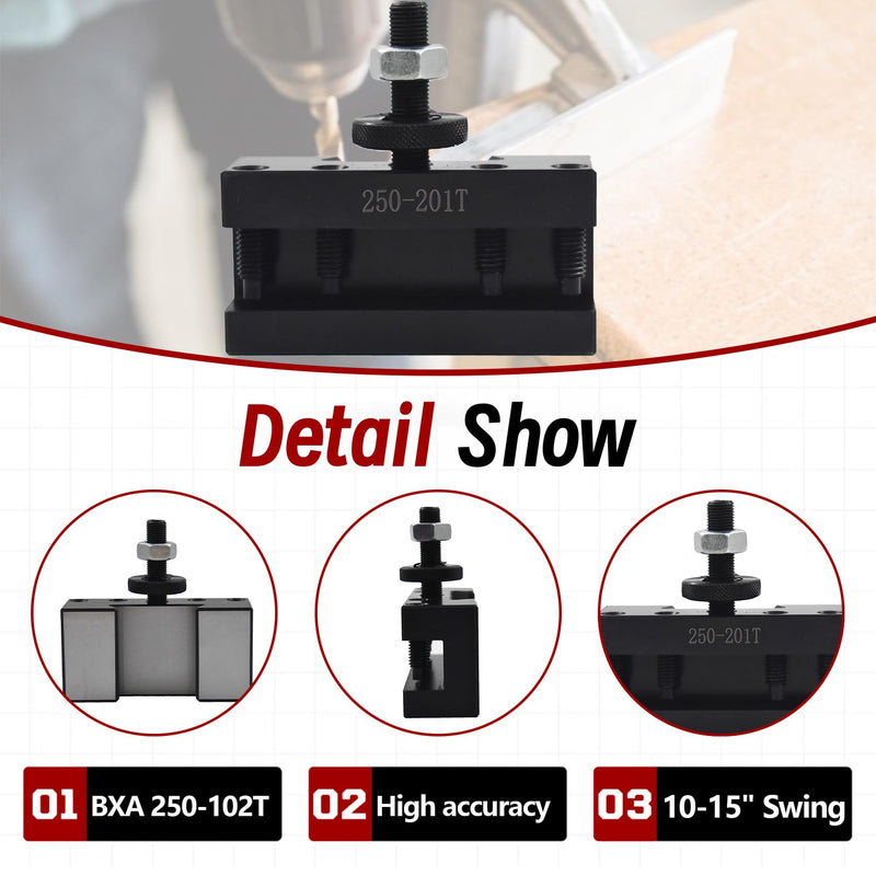 findmall BXA 250-201 T Quick Change Tool Post Holder BXA #1 T Turning and Facing Holder Fit for 3/4 Inch Turning Tools