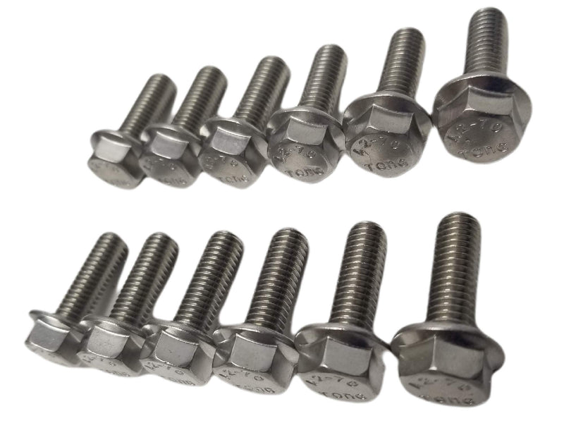 Stainless Steel LS Header Exhaust Manifold Bolt Kit. Compatible with All GM Chevy LS Series Engines LSX LS1 LS3 LS2 LQ4 LS6 LQ9 5.3L 6.0L 6.2L Hardened SS 304 (18-8) Bolts