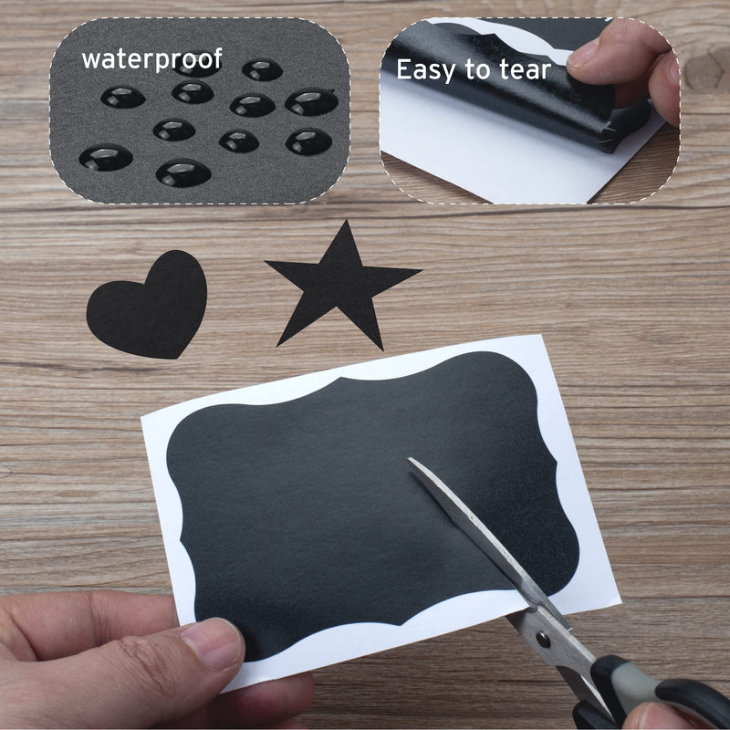 ONUPGO Chalkboard Labels (48 Pack), 4" x 3" Reusable Blackboard Stickers, Waterproof Chalkboard Sticker for Jars, Parties Decoration, Craft Rooms, Weddings, Storage, Organize Your Home & Kitchen 4" x 3" 48 Pack Wavy Shape