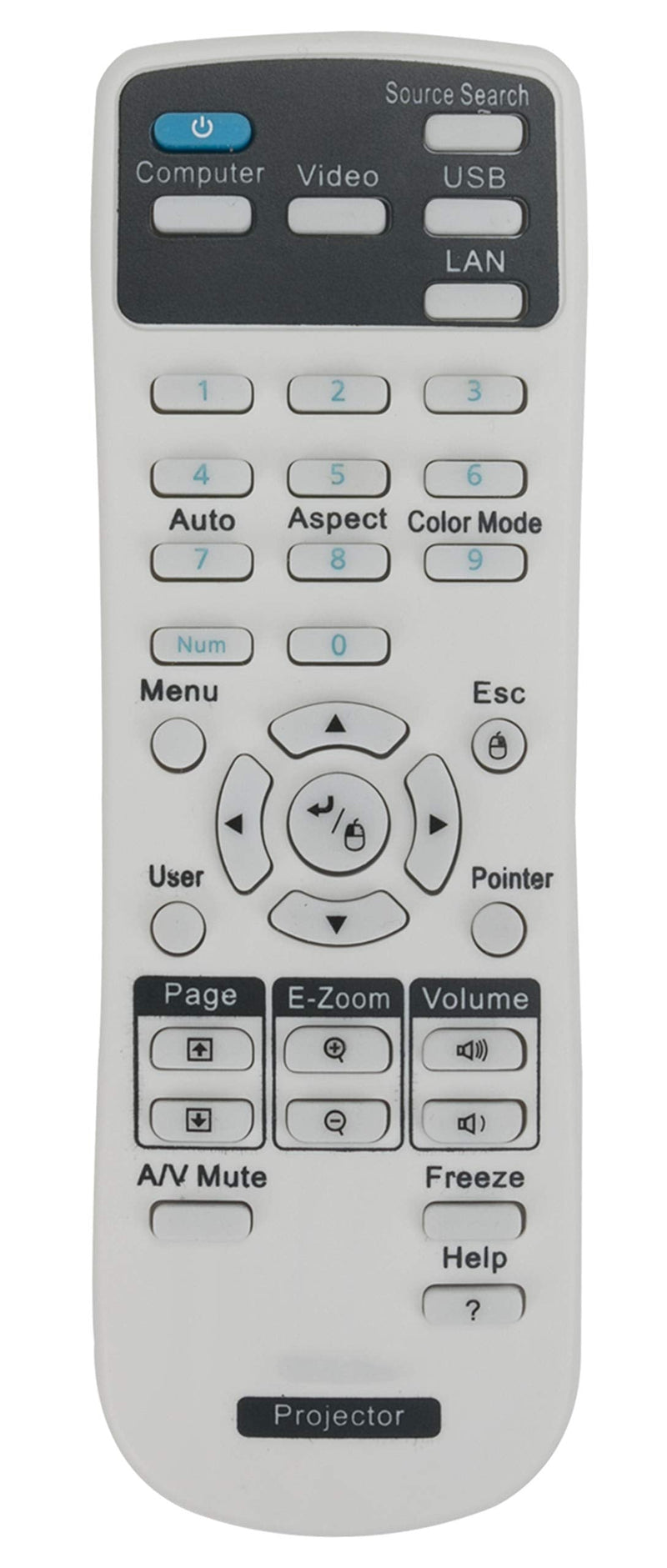 AULCMEET Replacement Remote Control Compatible with Epson Projectors VS230 VS330 EX3220 EX5220 EX5230 EX6220 575Wi 585Wi 595Wi EX7220 Epson BrightLink 425Wi 430i 435Wi 475Wi 480i 485Wi 420 425W 430