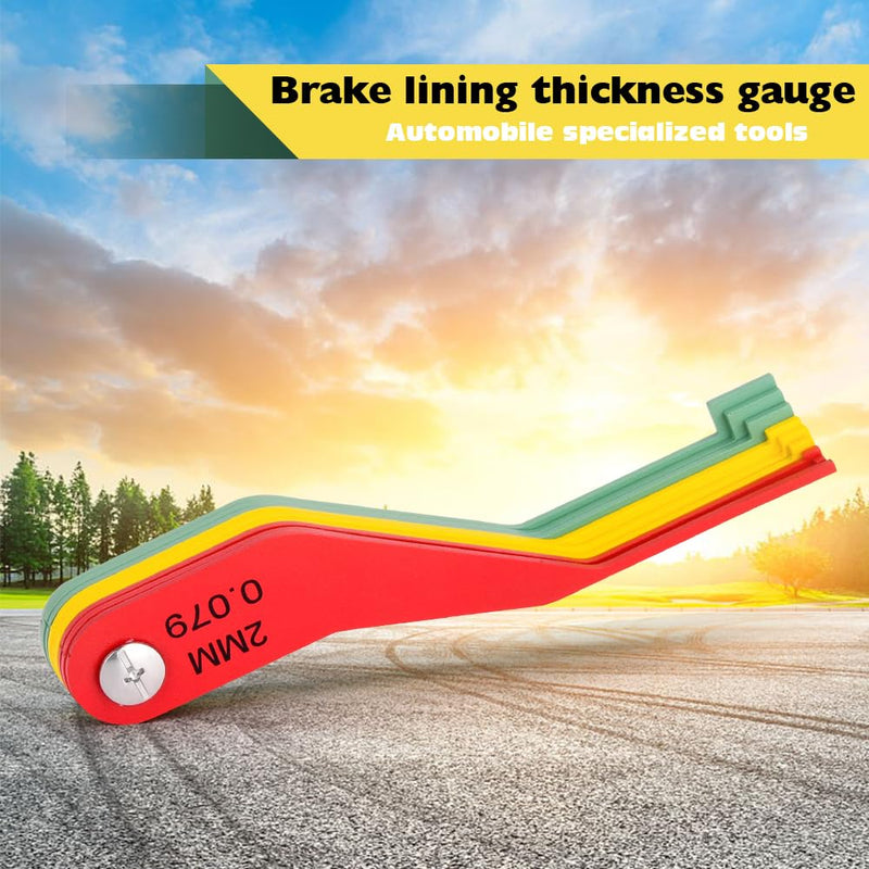 9-Piece Metal Brake Pad Gauge Set, Brake Gauge Measure Tool to Quickly Measure Brake Pad Wear, Brake Pad Thickness Gauge for Most Cars, Easy to Read Color Coded - 2mm to 12mm Metal 1PC