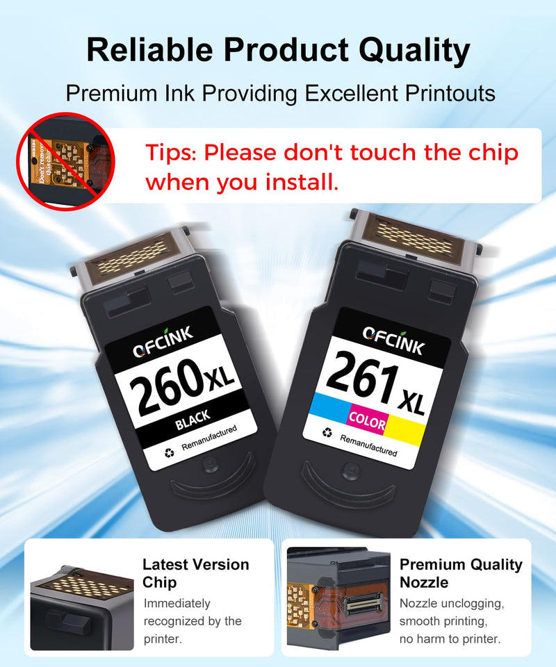260XL 261XL Replacement for Canon 260 and 261 Ink Cartridges, 2-Pack | Remanufactured Compatible with PIXMA TS6420a TS6400 TS6420 TS5320 TR7020a Printer, Black Color Combo Pack, High Yield, PG-260