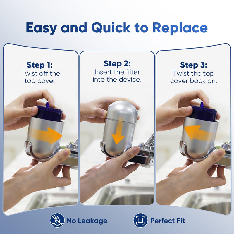 PUREPLUS Heavy Metal Reduction Faucet Filter Replacement, Compatible with PUR® Plus RF9999®, Removes Lead, Mercury, Chlorine, Fits FM-2500V, FM-3700, PFM350V, Advanced Faucet Mounts, 6 Pack Heavy Metals Removal