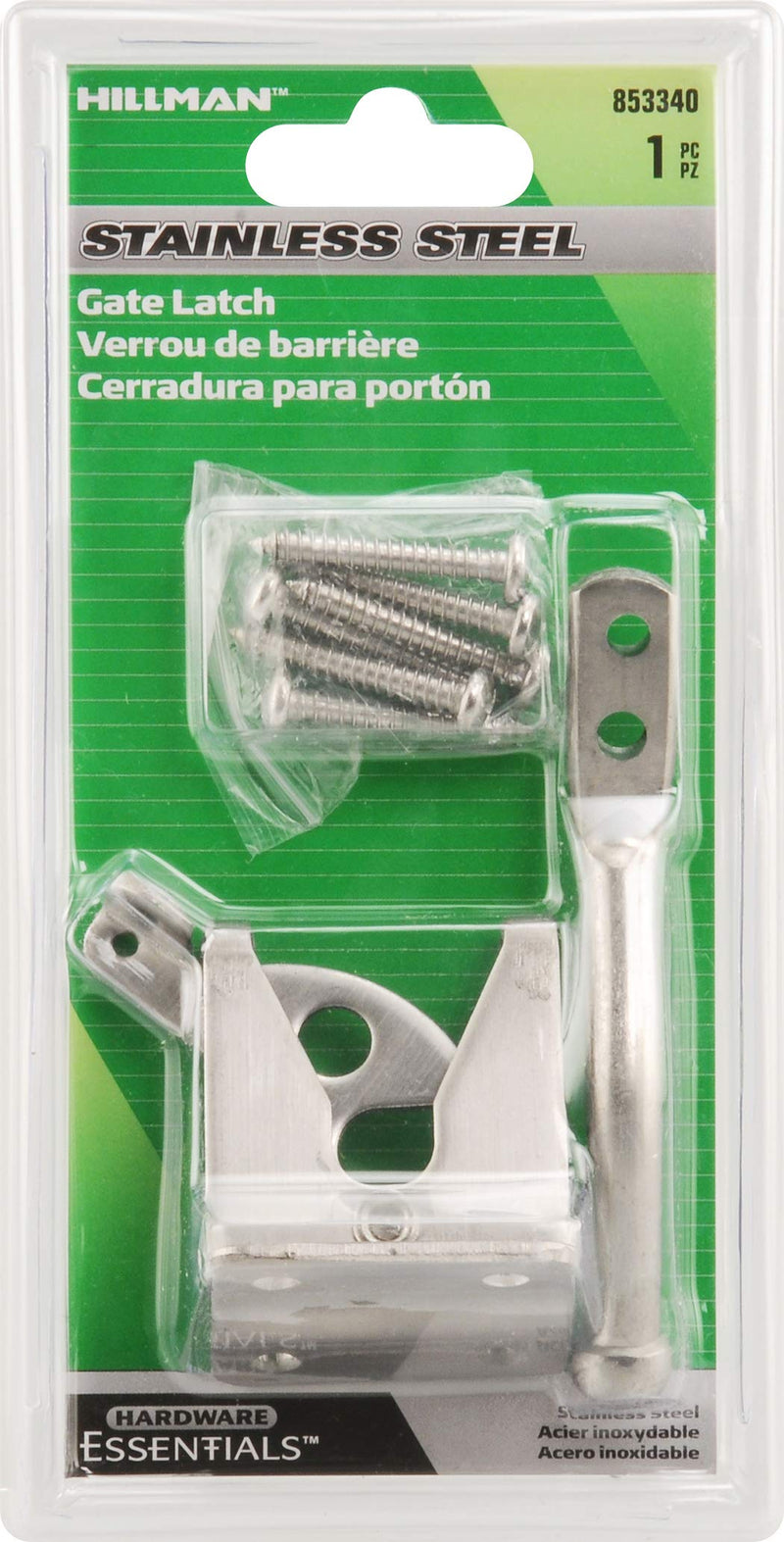 Hardware Essentials 853340 Universal Gate Latch Stainless Steel, 1 Piece, 1.87 x 3.75 x 7.5 inches