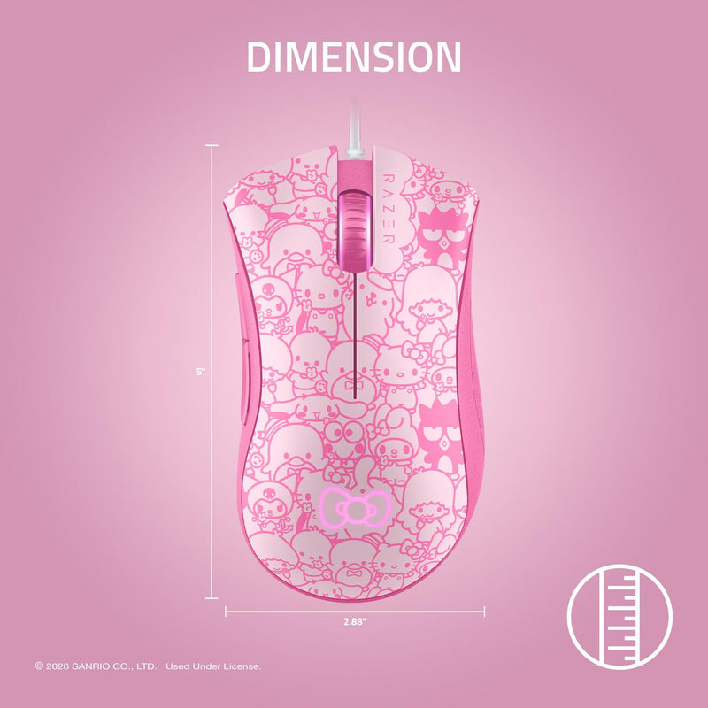 Razer DeathAdder Essential Gaming Mouse, Hello Kitty and Friends Edition | 6400 DPI Optical Sensor, 5 Programmable Buttons, Mechanical Switches, Rubber Side Grips
