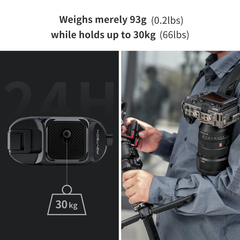 PGYTECH Beetle Camera Clip with Plate for Cameras & Action Camera Quick Release System for Sony, Nikon, Fuji, DSLR Action Camera Backpack Camera Strap Mount (for Action Camera&Cameras) Camera Clip V1 for Action Camera