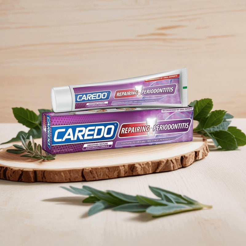 CAREDO New Taste Gum Repair Toothpaste for Adults, Fluoride Free Periodontal Treatment for Receding Gums, Recession Bleeding Periodontitis, Reverse Gingivitis, Plaque Control & Bad Breath 3.52 OZ