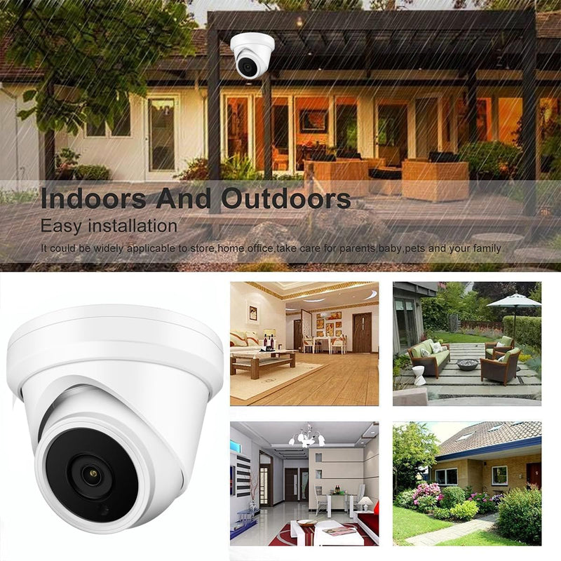 4MP Analog Coax Turret Dome TVI CVI CCTV Surveillance Security Camera, 2.8mm 100° Wide Viewing Angle, 65ft IR Night Vision, Outdoor, Full Metal Housing, ONLY Compatible with 4/5MP and 8MP DVR 4MP Turret TVI Camera White