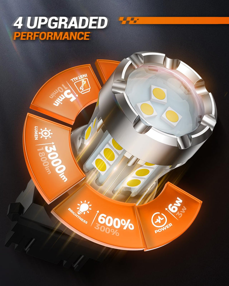 SEALIGHT 3157 LED Bulb White, Super Bright 3156 3056 3057 4157 3047 4057 3457 4114 LED Bulb for Backup Reverse Tail Brake DRL Signal Parking Lights, Pack of 2 Reverse/Brake Bulbs