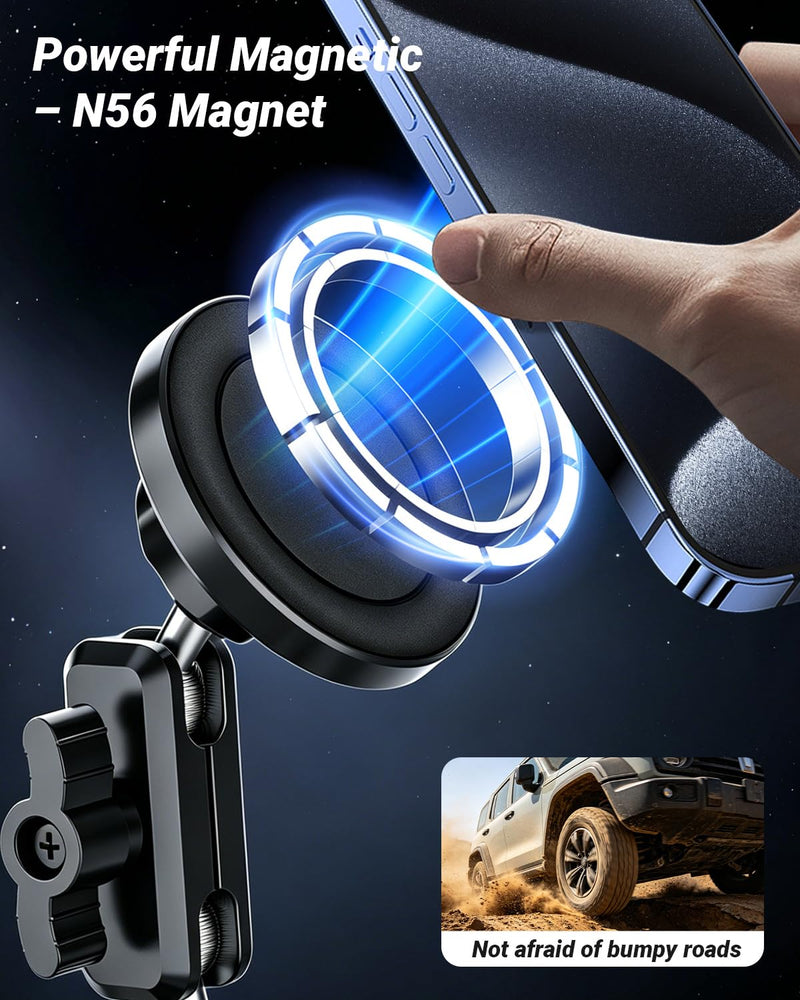 Metal Magnetic CD Slot Car Phone Mount with Adjustable Aluminum Arm | 360° Rotation Hands-free Magnet Holder for Car CD Player, Fit for iPhone 17 16 Pro/Max/Plus, Samsung, and All Android Phones