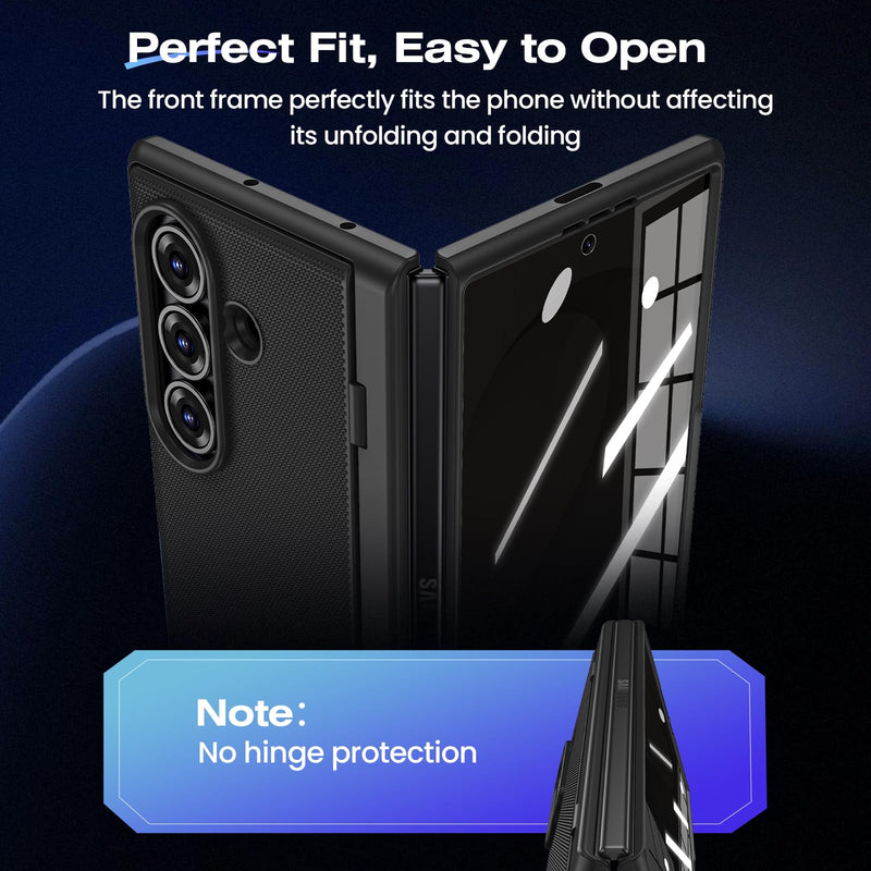 Ruky for Z Fold 8 Ultra Case with Built-in Privacy Screen Protector, Black | Support Wireless Charging, with Hidden Foldable Kickstand, Shockproof Phone Case for Samsung Galaxy Z Fold 8 Ultra, Black