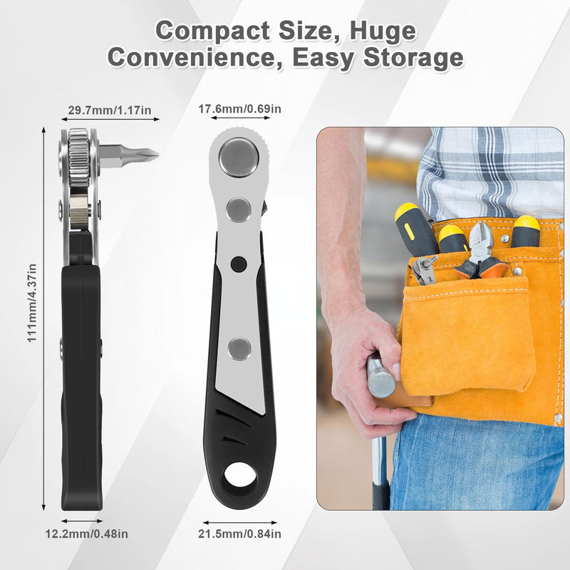 10-In-1 Angled Ratchet Screwdriver Set，90 Degree Right Angle, Angled and Offset Screwdrivers for Tight Spaces. Practical, Multifunctional, Professional Mini Ratchet Set