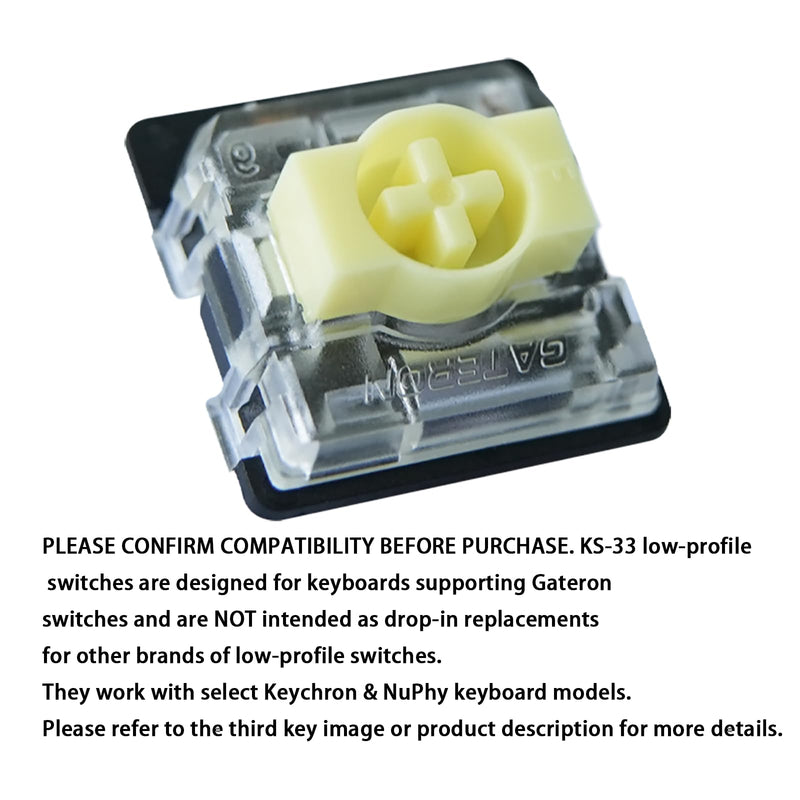 GATERON KS-33 Low Profile Banana Keyboard Switches, Tactile 65gf 3 Pin RGB LED Factory Pre-lubed for MX Mechanical Keyboard (110) 110