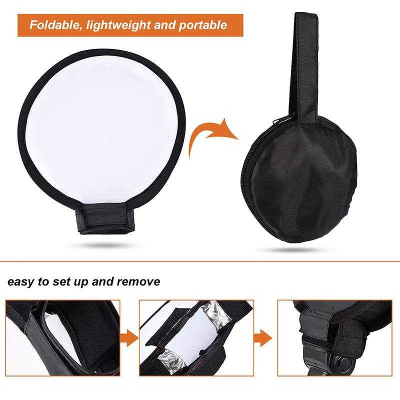 Flash Diffuser Light Softbox, Mini Portable Round Beauty Dish Disc Light Reflector Camera Flash Reflector Photography Accessories (40cm) 40cm