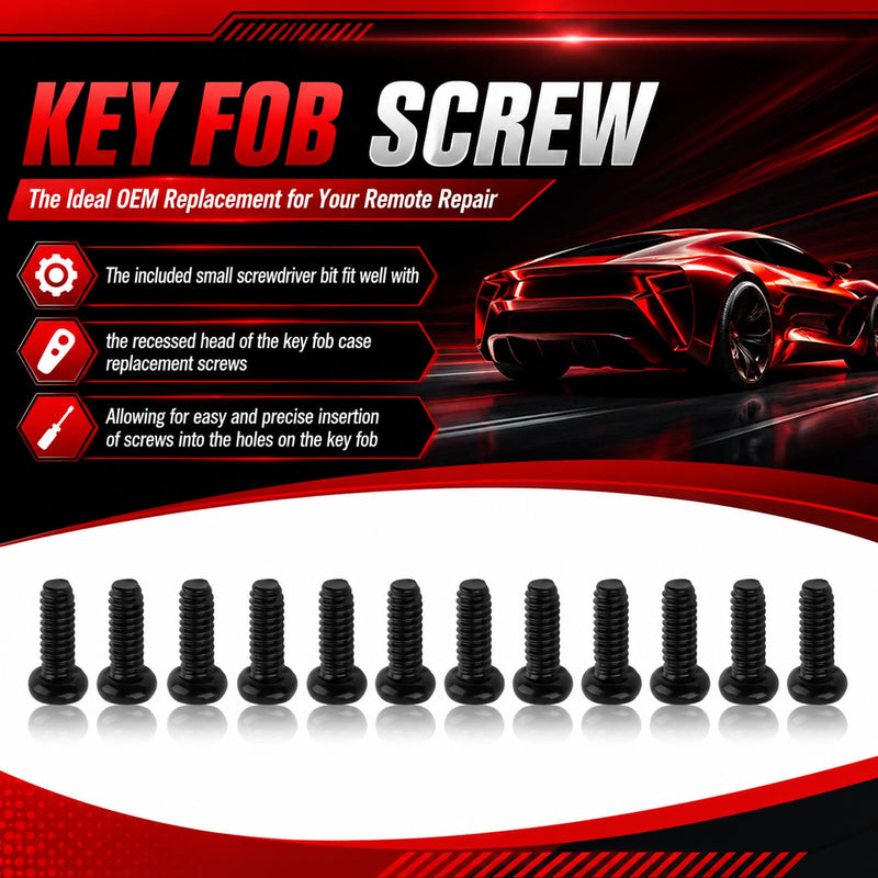 12PCS M2*5 Car Key Fob Screws Replacement OEM#35116-SDA-A11,Stainless Steel Key Fob Repair Kit Compatible with Honda Accord Odyssey,Keys Shell Screws Kit with Screwdriver