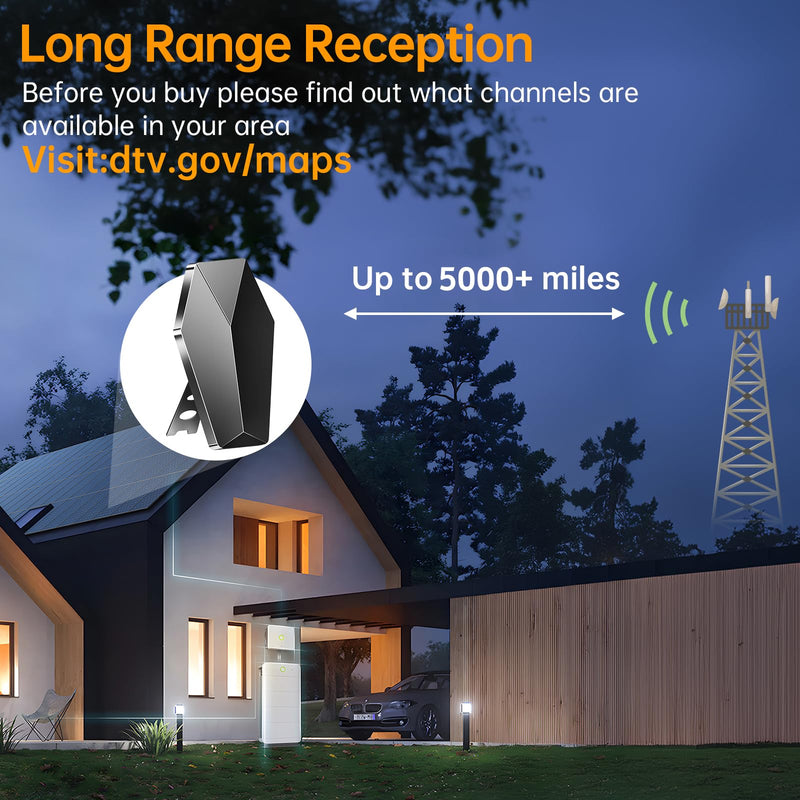 2026 Indoor Antenna Support 30ft Coaxial Amplified | Upgraded Strongest HDTV Antenna for Local Channels with Amplified Signal Booster Supports 4K8K 1080p-Smart IC Chip