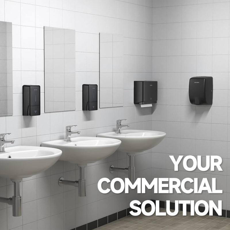 27oz (800 ml) Manual Wall Mounted Soap Dispenser, Ideal for Commercial Bathrooms Restaurants Hotels, Use with Liquid Hand Soap Shampoo, ABS Black Elegant Black