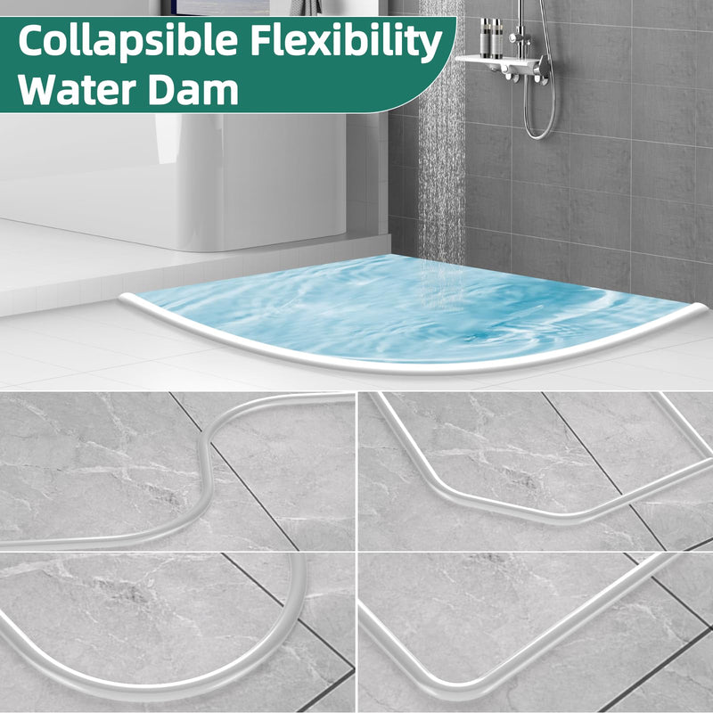  [AUSTRALIA] - Shower Threshold Water Dam Shower Water Guard - 78 Inch Flexible Collapsible Waterproof Adjustable Bathroom Seal Strip, Self-Adhesive Shower Door Bottom Guard for Bathtub, Tile & Floor 78 inches Transparent