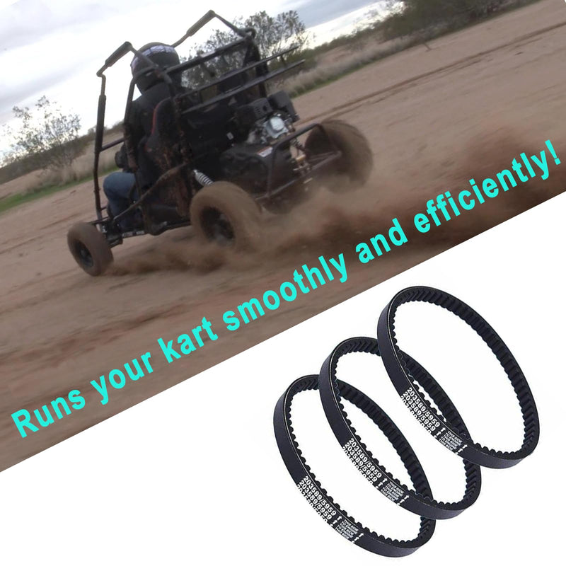 QYMOTO 3pcs 30 Series Go Kart Drive Belt 203589 for Coleman KT196 Go Cart CVT Torque Converter Belt Fits CK196-T,Manco 5959, Comet 203589 Asymmetrical Belt Murray 12-8487